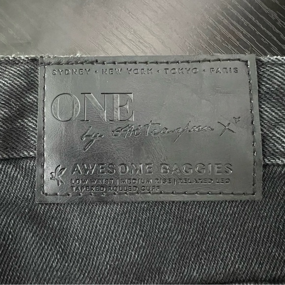 NWT One X Oneteaspoon Black Awesome Baggies Relaxed Rolled Distressed Cuff 26 - Picture 8 of 8